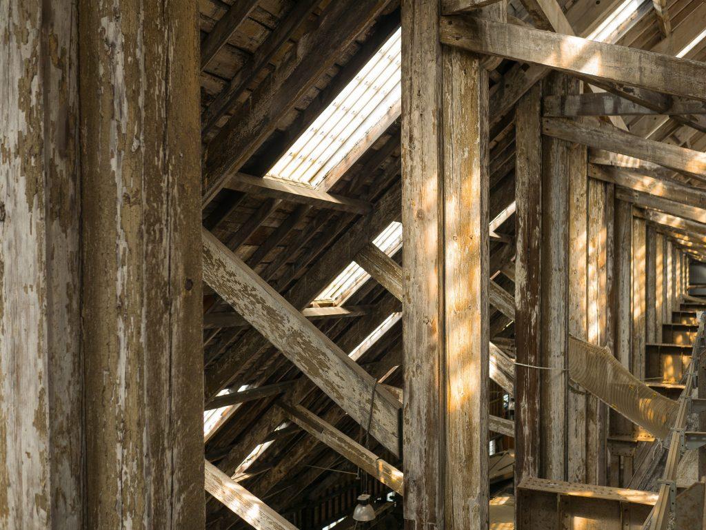 Inside of brown wooden house