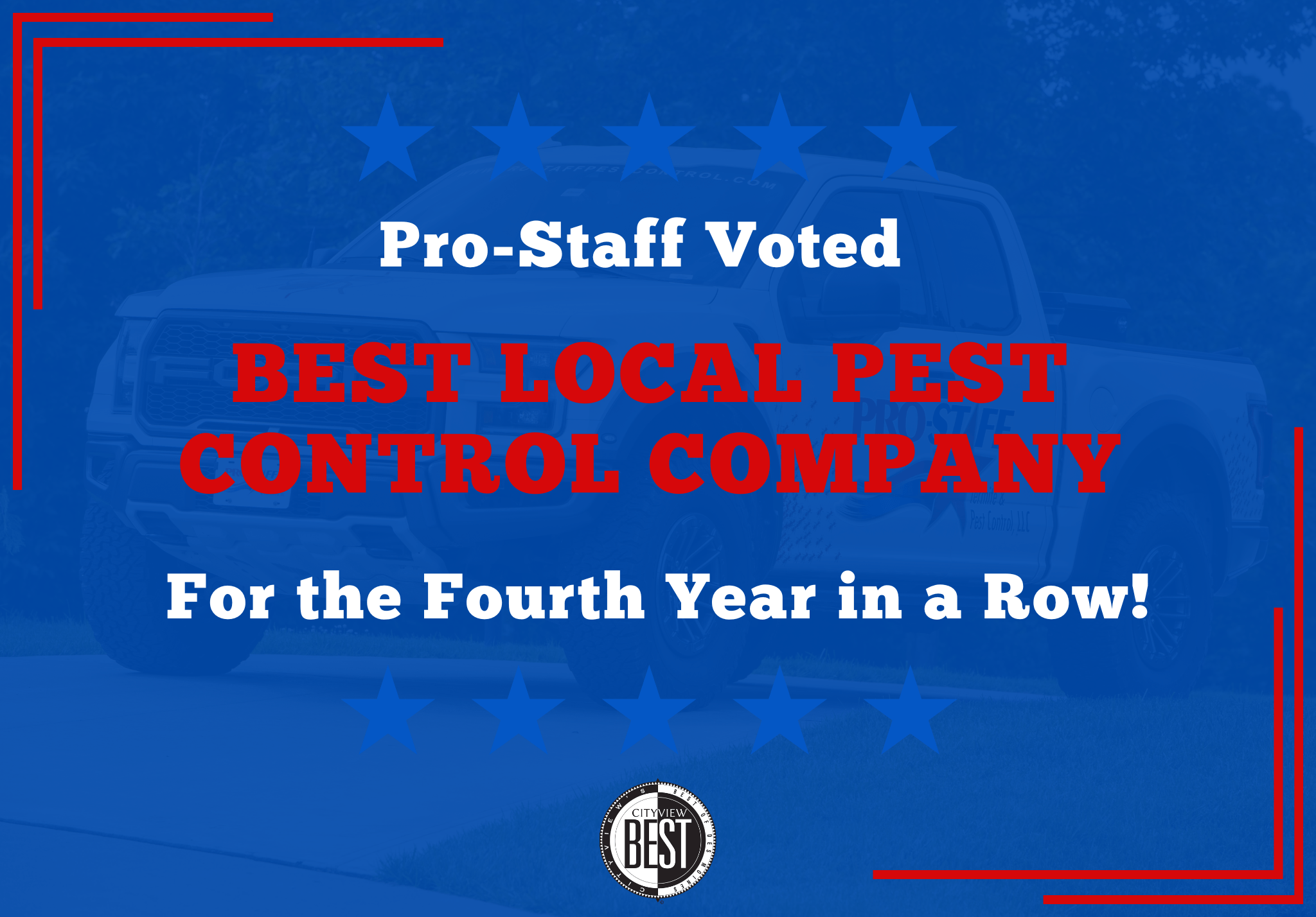Read more about the article For the Fourth Year in a Row, Pro-Staff Wins Best Pest Control Company Award